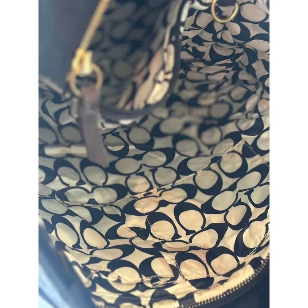 Coach Legacy Weekend Tote 19811 Black Nylon Leather Large Carryall Bag